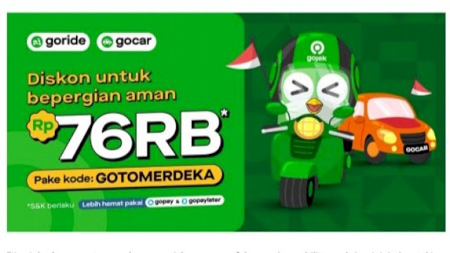 Gojek menyediakan potongan harga untuk perjalanan GoRide dan GoCar ke lokasi fasilitas kesehatan khususnya ke tempat vaksinasi selama PPKM || ist