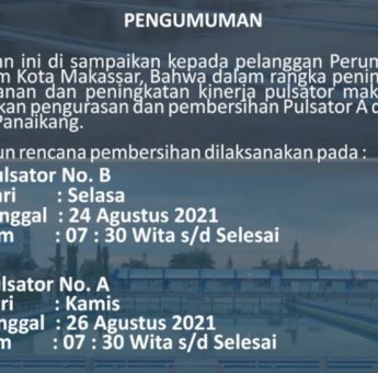 Suplay Air PDAM Makassar di Lima Kecamatan Menurun