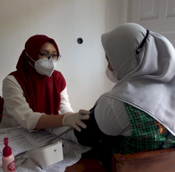 Jelang PTM, 50% Siswa SMPN 3 Makassar Sudah Disuntik Vaksin