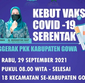 PKK Kabupaten Gowa Target 9 Ribu Dosis Vaksin di 18 Kecamatan