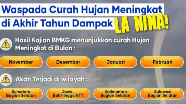 Imbauan BMKG melalui twitter @infoBMKG, Minggu (24/10) malam || ist