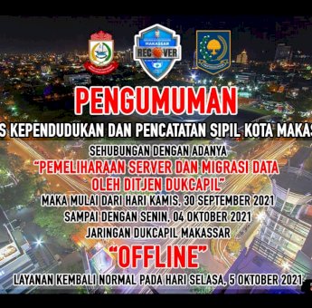 Pelayanan Disdukcapil Makassar Disetop Sementara