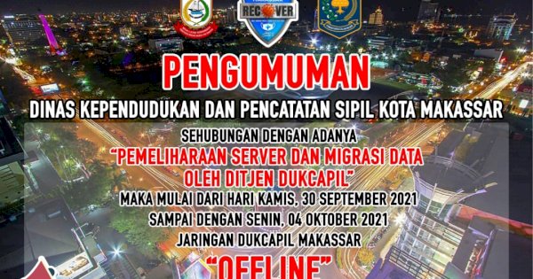 Pelayanan Disdukcapil Makassar Disetop Sementara