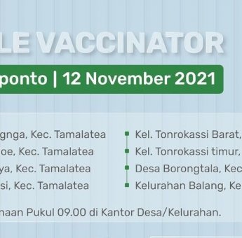 Besok Mobile Vaccinator Layani Warga Jeneponto, Ini Lokasinya!