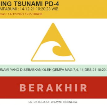 Peringatan Dini Tsunami Berakhir, Masyarakat Diminta Hindari Bangunan Retak