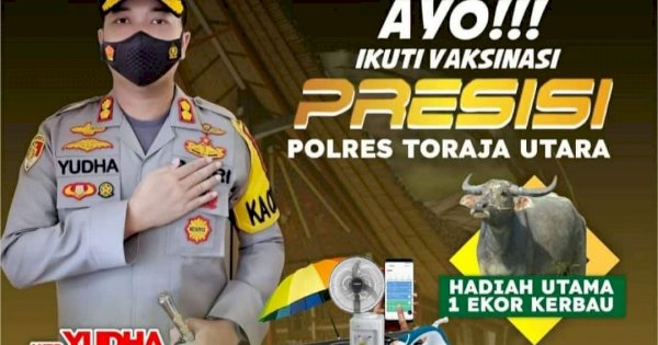 Kebut Vaksinasi, Polres Toraja Utara Siapkan Doorprize Satu Ekor Kerbau