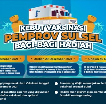 Pemprov Sulsel Siapkan Doorprize Satu Unit Mobil Bagi Masyarakat yang Disuntik Vaksin Covid-19