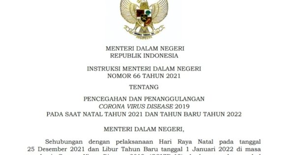 PPKM Level III se-Indonesia Batal, Ini Aturan Baru Saat Libur Natal dan Tahun Baru