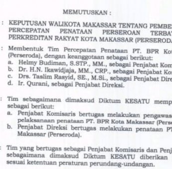 Sah! Ini Nama Direksi dan Dewas Perusda Sementara, Ada Penjabat Baru