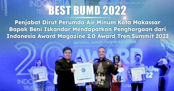 Assesment Pegawai PDAM, Beni Iskandar Raih Penghargaan Nasional
