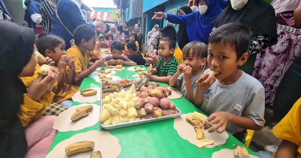 Festival Rebus, DPPPA Ajak Anak-Anak Ujung Tanah Makan Bareng dan Konsumsi Menu Bergizi