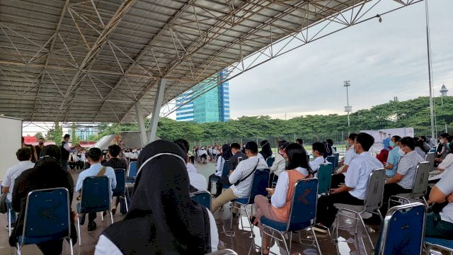 Ujian Seleksi Laskar Pelangi di Tribun Lapangan Karebosi 