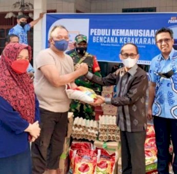 PDAM Makassar Santuni Korban Kebakaran Asrama Polisi
