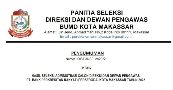 Tujuh Peserta Lulus Berkas Lelang BPR, Jabatan Direksi Hanya Dilamar Dua Orang