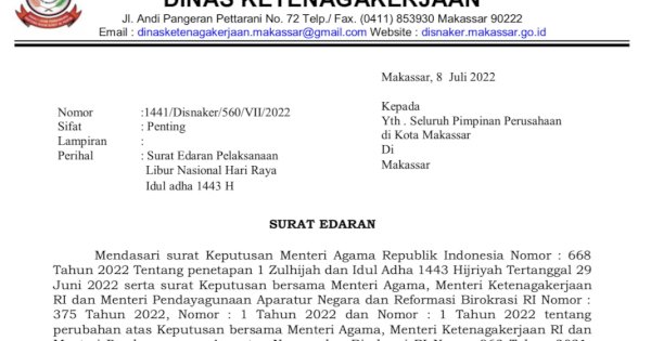 Pekerja Masuk Saat Libur IdulAdha, Disnaker Minta Perusahaan Wajib Bayar Upah Lembur