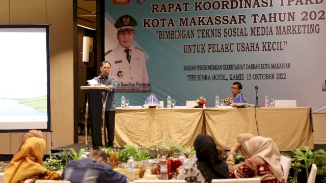 Rakor TPAKD, Sekda Makassar M Ansar Dorong Pelaku UMKM Pasarkan Produk Lewat Media Sosial