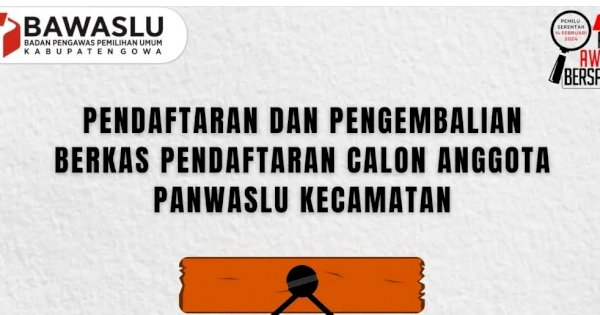 Kuota Perempuan Belum Terpenuhi, Bawaslu Gowa Buka Perpanjangan Pendaftaran Panwascam Hingga 8 Oktober