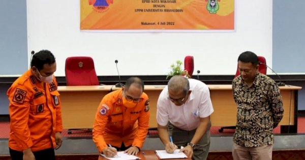 BPBD Makassar dan LPPM Unhas Teken Kerjasama Soal Swakelola Kebencanaan, Kalak: Semoga Bermanfaat