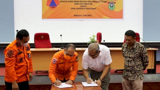 BPBD Makassar dan LPPM Unhas Teken Kerjasama Soal Swakelola Kebencanaan, Kalak: Semoga Bermanfaat