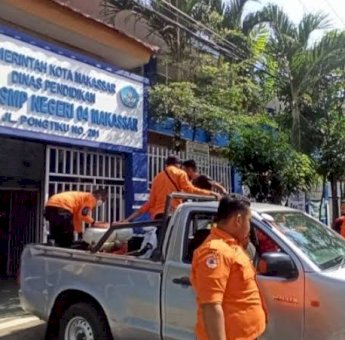 Cegah Penularan Covid-19, TRC BPBD Kota Makassar Sasar Sejumlah Bangunan Sekolah