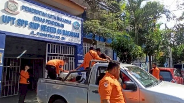Cegah Penularan Covid-19, TRC BPBD Kota Makassar Sasar Sejumlah Bangunan Sekolah