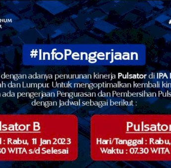 Bersihkan Pulsator IPA Panaikang, PDAM Makassar Imbau Warga Tampung Air