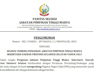 Jelang Pendaftaran Ditutup, Pendaftar Lelang Sekprov Sulsel Sebelas Orang