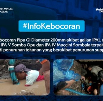 Pipa PDAM Bocor Akibat Galian IPAL, Suplai Air Bersih di Tujuh Kecamatan Terganggu