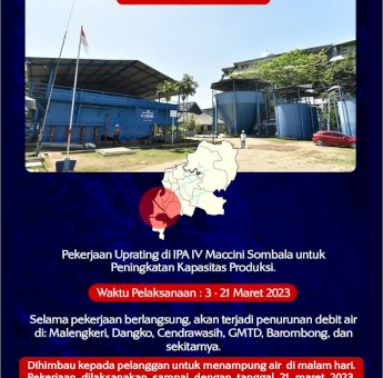 Tingkatkan Produksi Air Bersih di Maccini Sombala, PDAM Lakukan Uprating