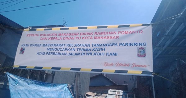 Respon Cepat Dinas PU Perbaiki Jalan, Warga Tamangapa Sampaikan Terima Kasih Kepada Wali Kota Danny Pomanto