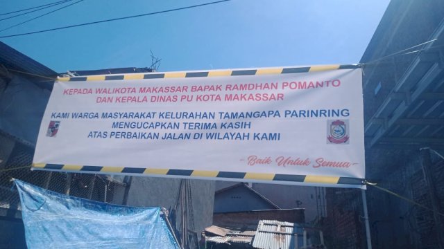 Respon Cepat Dinas PU Perbaiki Jalan, Warga Tamangapa Sampaikan Terima Kasih Kepada Wali Kota Danny Pomanto