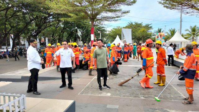 Dukung MNEK, Camat Panakkukang Pimpin Satgas Pembersihan Anjungan