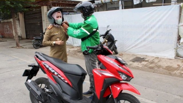 Kepala DP2 Makassar Evy Aprialti Sukseskan Program Ojol Day
