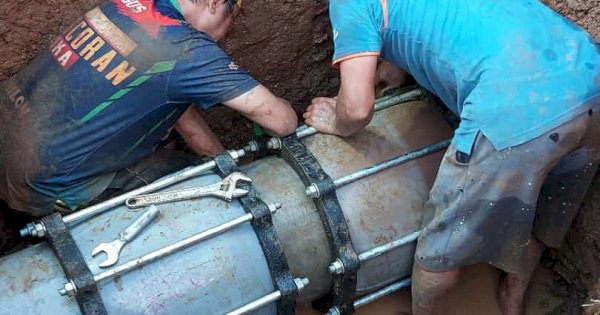 Tak Butuh Waktu Lama, Pipa Bocor di Kawasan IPA 2 Panaikang Selesai Dikerjakan