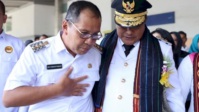 Wali Kota Makassar Moh Ramdhan Pomanto bersama Pj Gubernur Sulsel Bahtiar Baharuddin || foto istimewa 