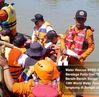 10th World Water Forum, BPBD Makassar Ikut Gotong Royong Bersihkan Sungai Jeneberang