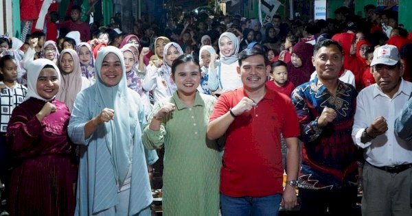 Hadiri Pesta Rakyat di Bonto Lebang, Camat Mamajang Didampingi Ketua TP PKK Kecamatan Tampil Mesra