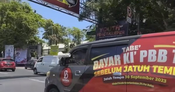 Gencarkan Sosialisasi, Bapenda Makassar Gunakan Mobil Keliling Imbau Pengguna Jalan Bayar PBB