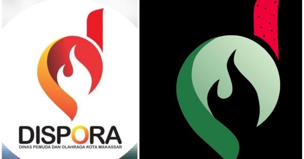Aksi Solidaritas Dukung Palestina, Dispora Makassar Ubah Warna Logo Mirip Semangka