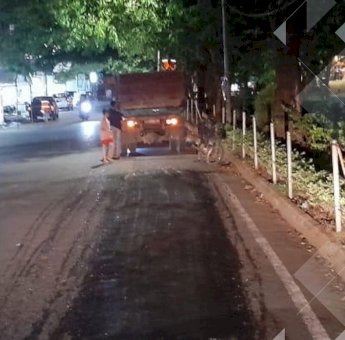 Dinas PU Makassar Lakukan Perbaikan Jalan di Dua Titik