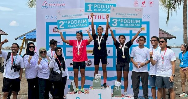 Hebat! Inilah Para Peraih Podium Makassar Triathlon Race 2023