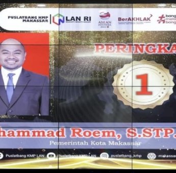 Kepala Dispar Makassar Muh Roem Jadi Lulusan Terbaik Latpim TK II