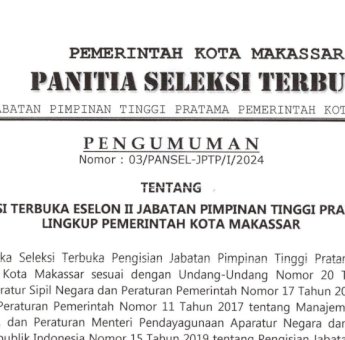 7 Jabatan Lowong Pemkot Makassar Resmi Dibuka, Catat Tanggalnya!
