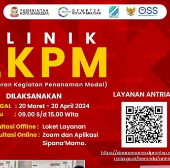Mudahkan Pelaku Usaha Lapor Aktivitas Penanaman Modal, Dinas PM-PTSP Buka Layanan Klinik LKPM