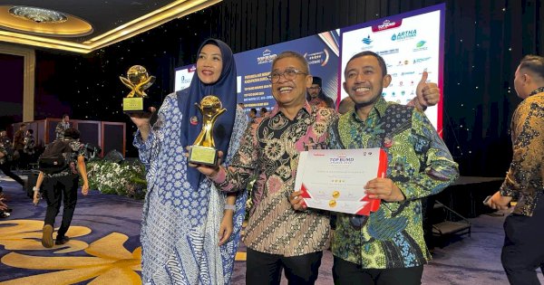 PDAM Makassar Raih Predikat Bintang Empat, Beni Iskandar Terima Penghargaan Top CEO BUMD 2024