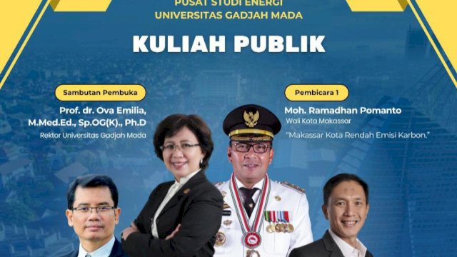 Wali Kota Danny Pomanto Dipercaya Jadi Pembicara di UGM, Bahas Makassar Kota Rendah Emisi Karbon