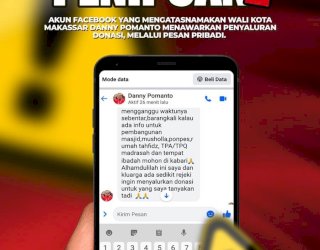 Lagi! Nama Wali Kota Makassar Danny Pomanto Dicatut Oknum Tidak Bertanggung Jawab di Facebook