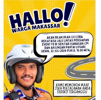 Besok, Dishub Uji Coba Rekayasa Lalu Lintas di Area Event F8 Makassar