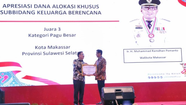 Realisasi Dana BOKB Masuk Kategori Tinggi, Makassar Diganjar Penghargaan dari BKKBN