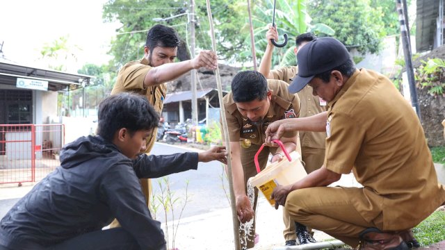 Aksi Tanam Pohon Tabebuya di Manggala Tutup Tour Pjs Wali Kota di 15 Kecamatan